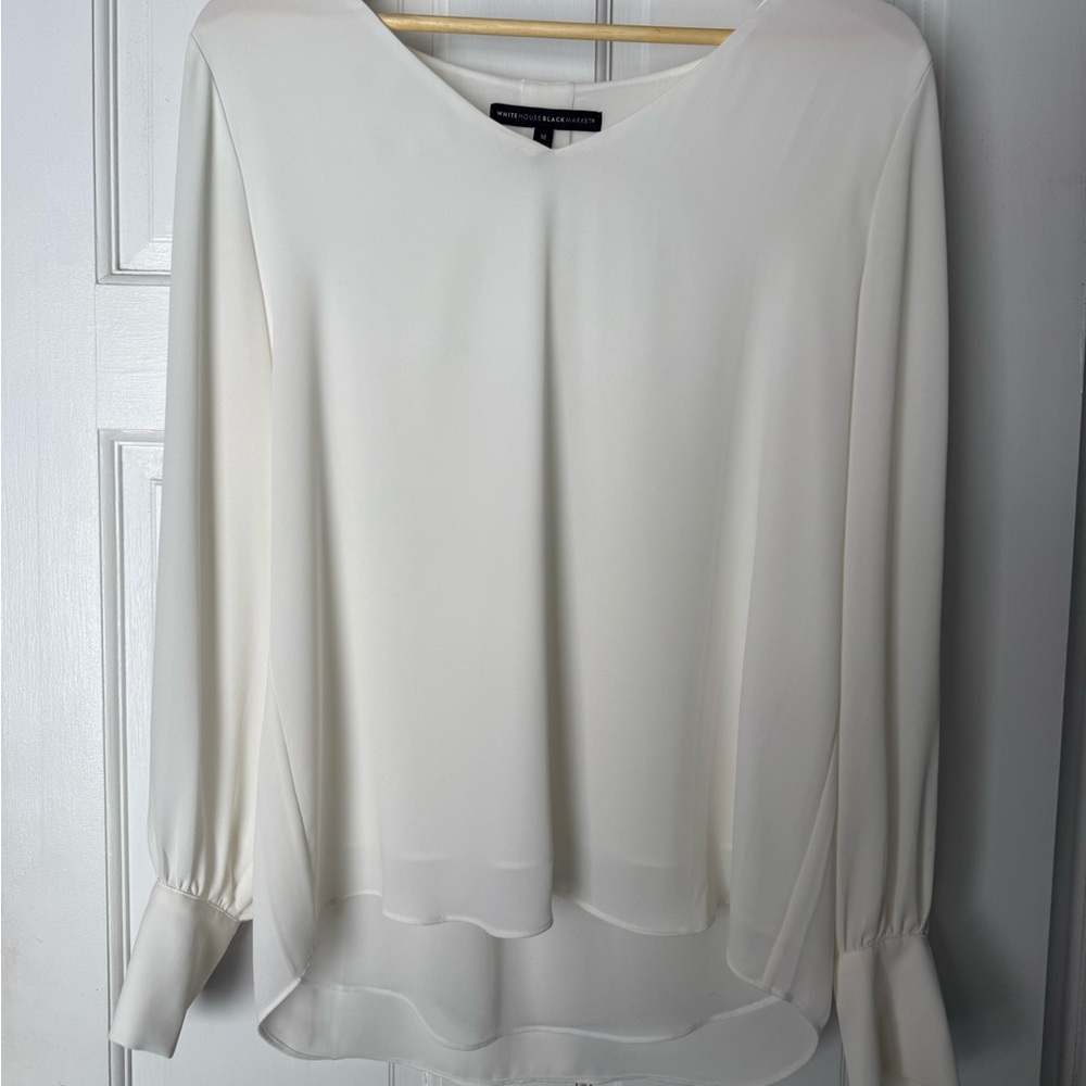 White House Black Market Ivory Blouse
